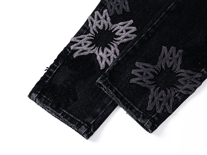 AMIRI Black Floral Distressed Jeans – HemlockMintCo
